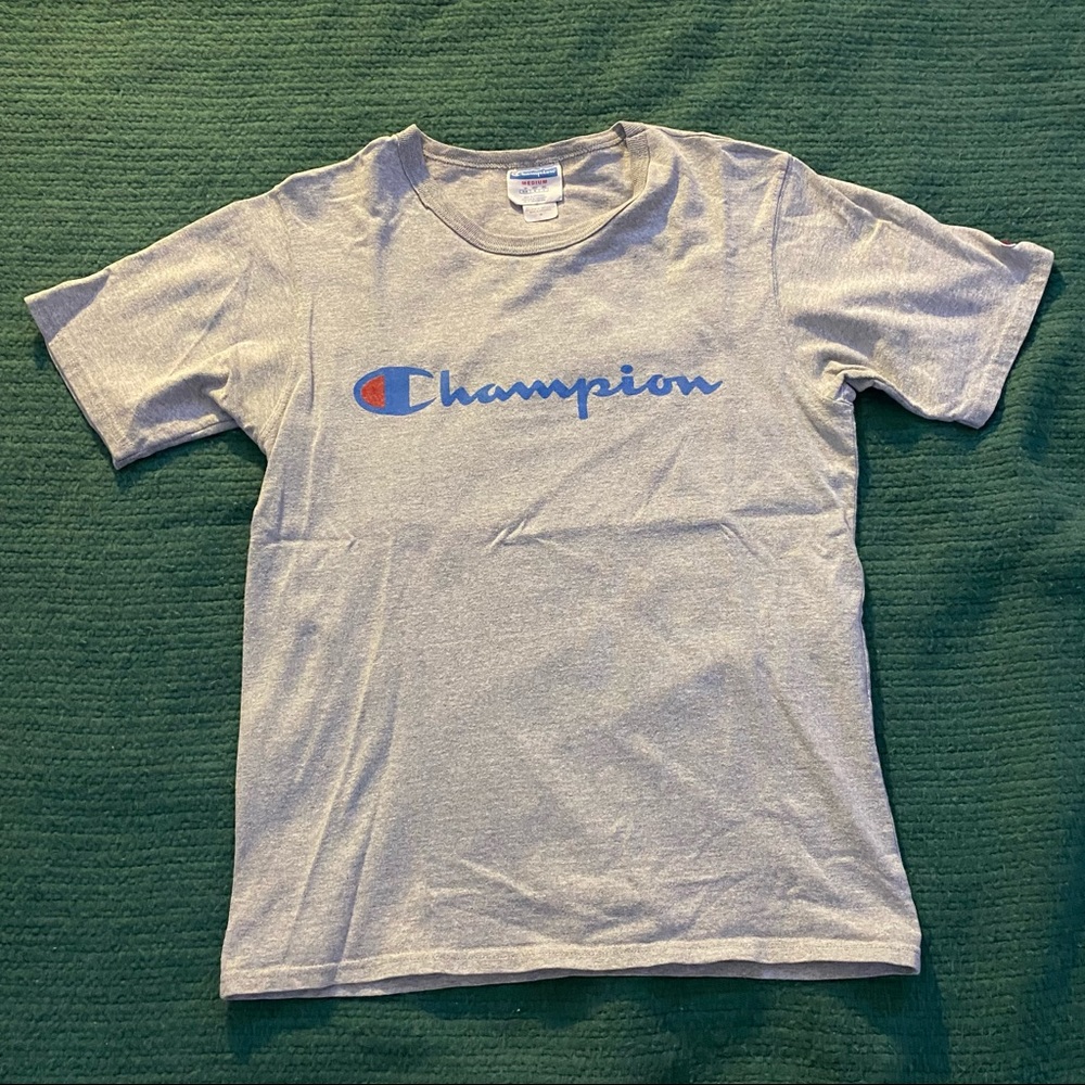 Grey Champion Script Logo Tee Reverse Weave Medium - image 1